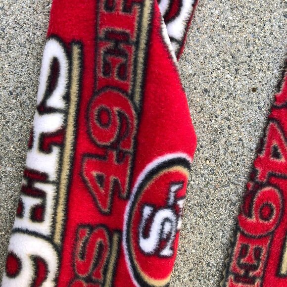 Vintage San Francisco 49ers Fleece Scarf Neck Tie Red NFL Red - Picture 5 of 5